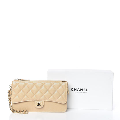 Chanel Iridescent Caviar Quilted Classic Pouch With Handle Beige 9 of 9