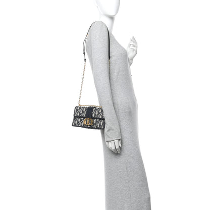Christian Dior Oblique 30 Montaigne East West Chain Flap Bag Blue 2 of 9