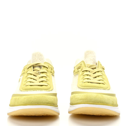 Chanel Suede Calfskin Stretch Fabric CC Sneakers 40.5 Yellow 2 of 6