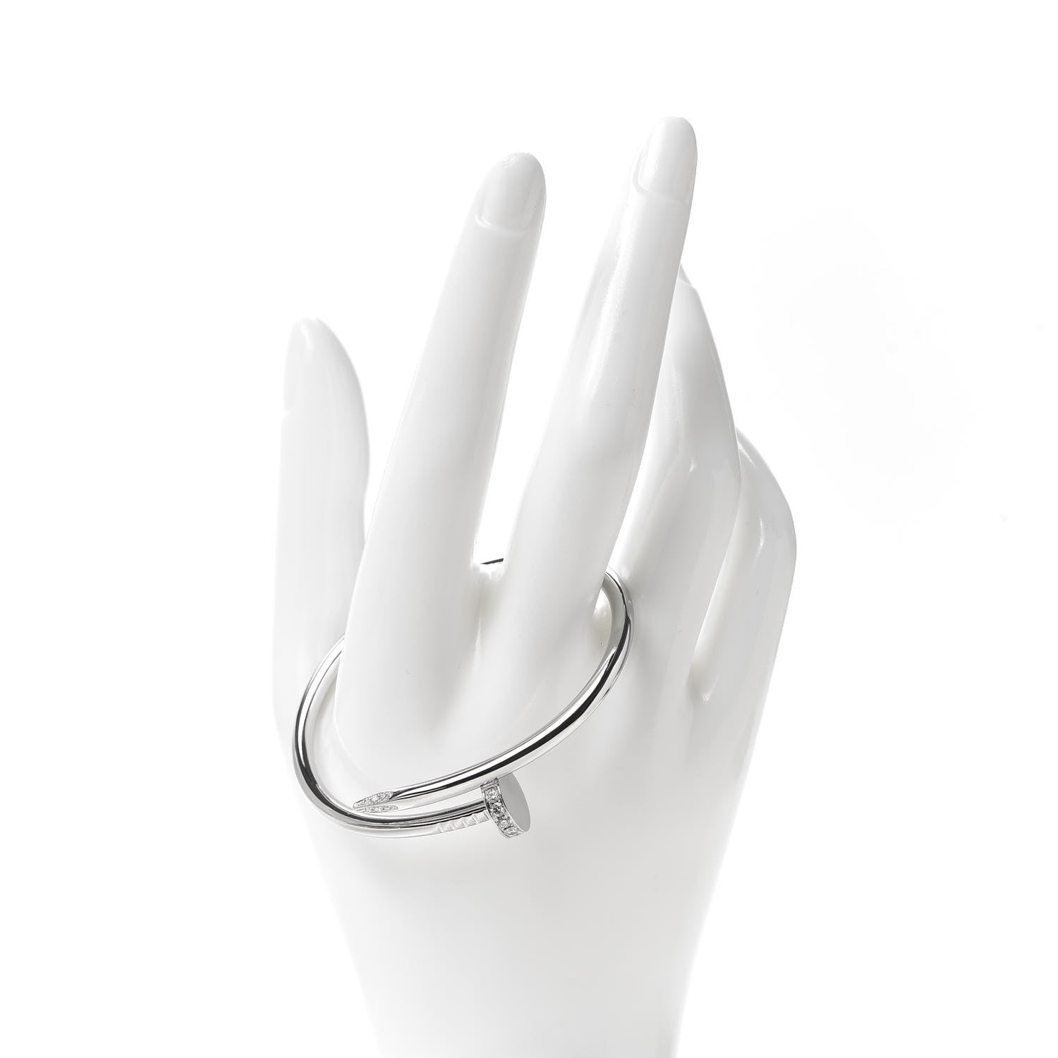 Cartier 18K White Gold Diamond Juste Un Clou Bracelet 16 2 of 6
