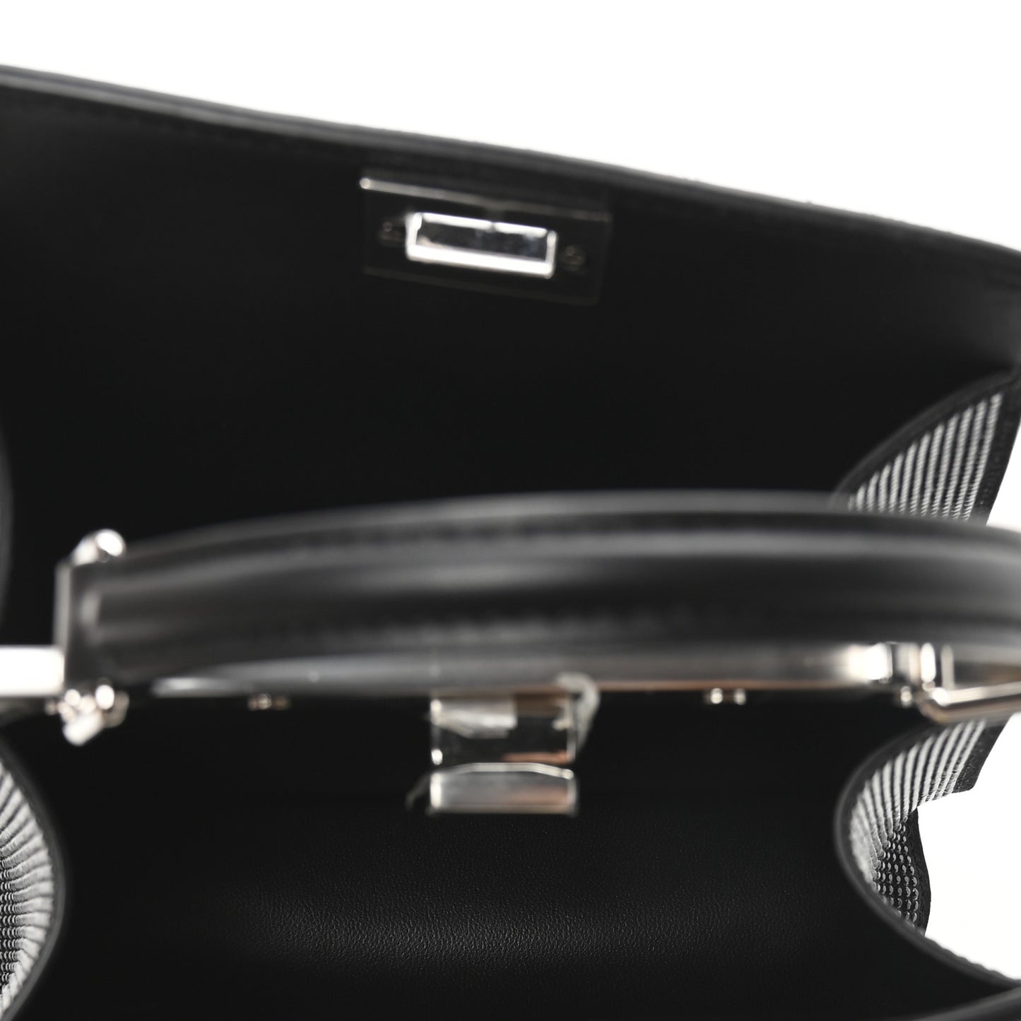 Crystal Shiny Nappa FF Petite Peekaboo I SEE U Satchel Black