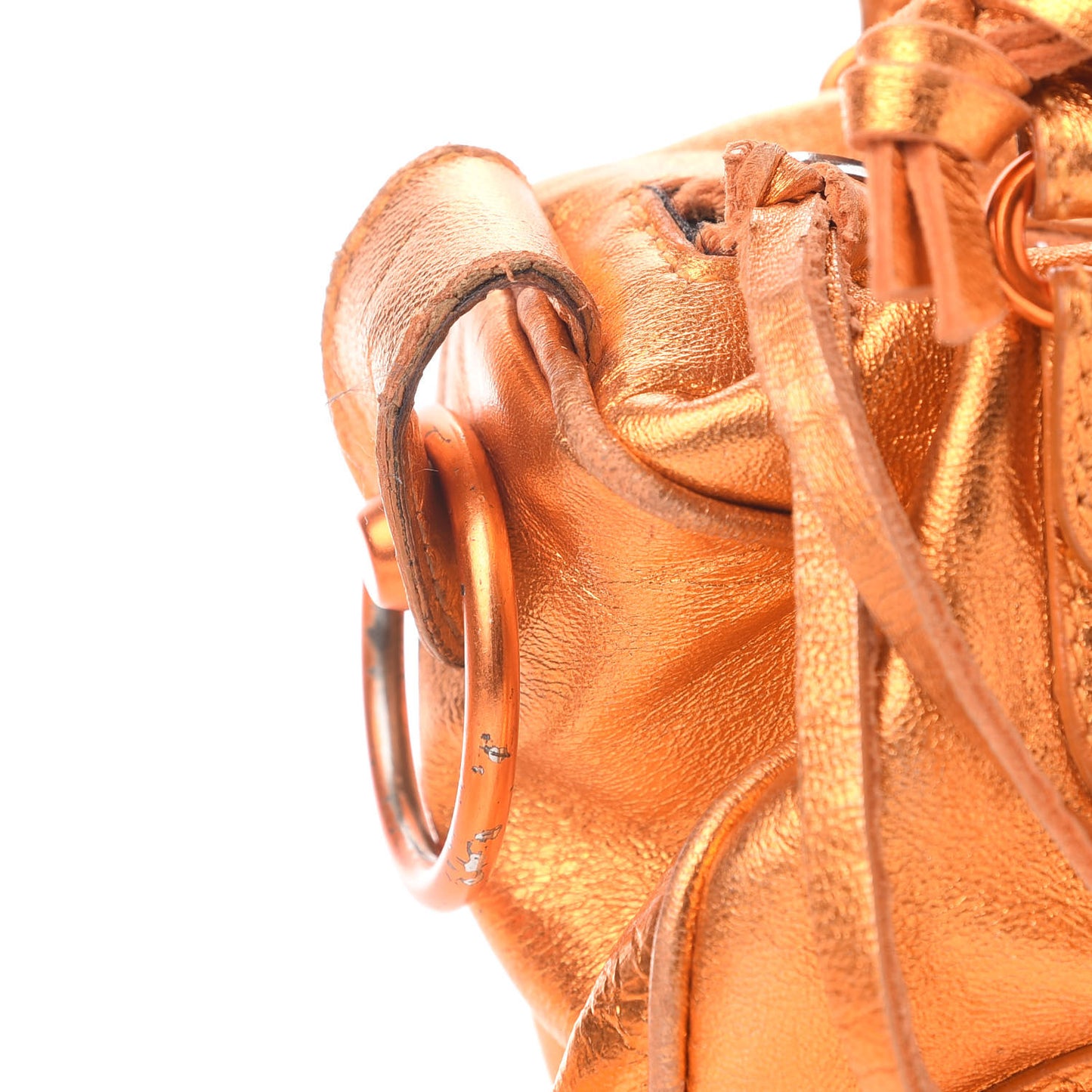 Metallic Agneau Classic Hardware Mini Twiggy Orange