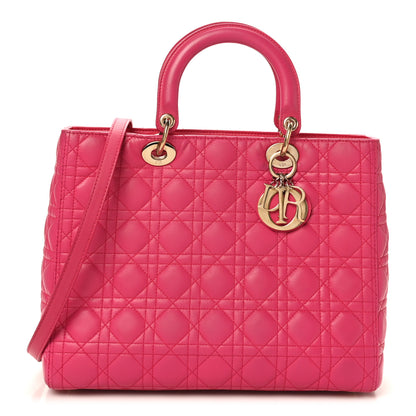 Christian Dior Lambskin Cannage Large Lady Dior Pink 1 of 10