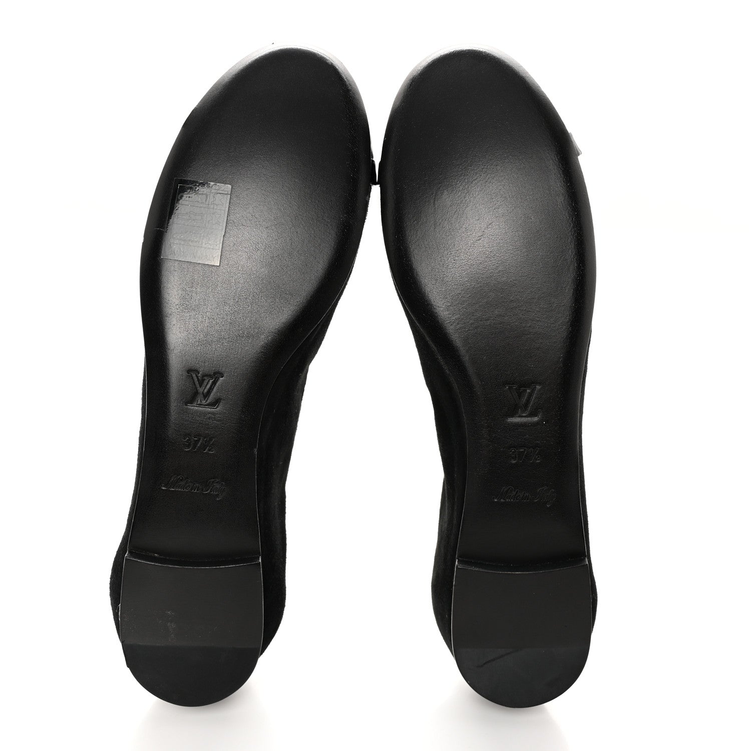 Louis Vuitton Patent Suede Elba Ballerina Flats 37.5 Black 5 of 14