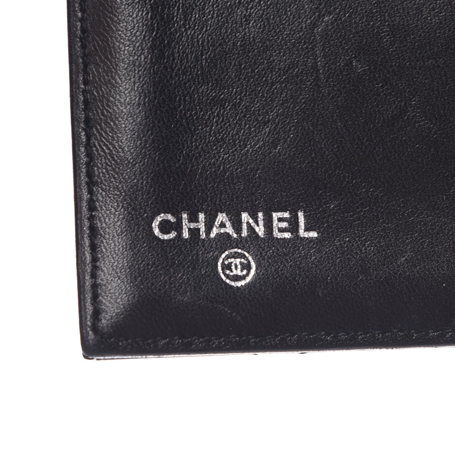 Patent Quilted Large Flap Wallet Black