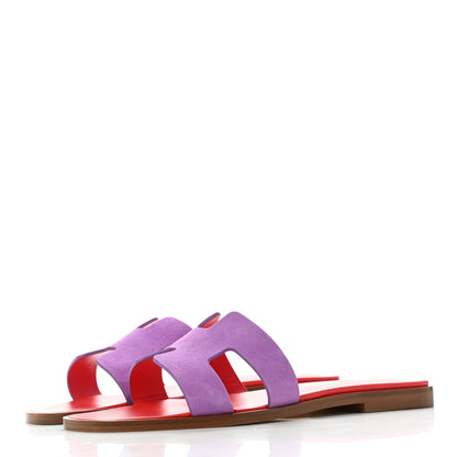 Hermes Suede Goatskin Oran Sandals 36 Violet Parme 3 of 8