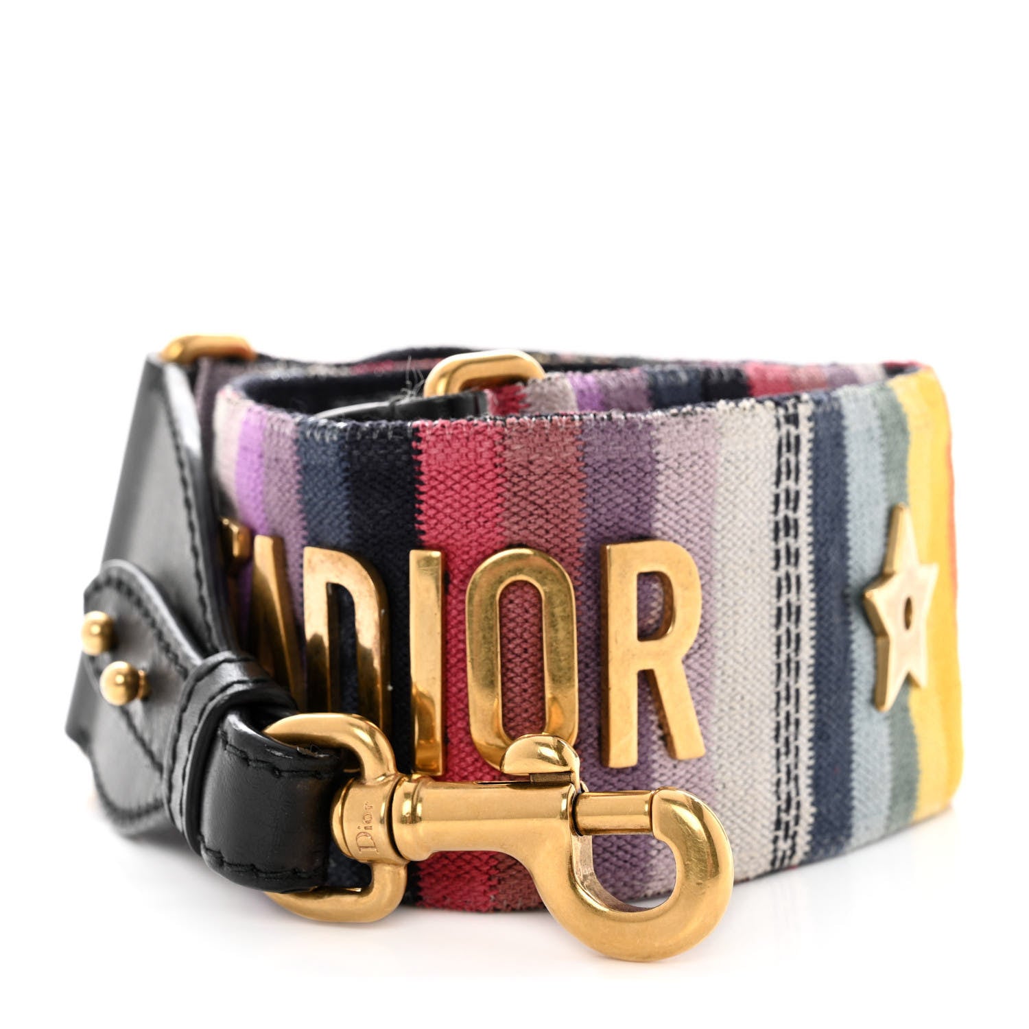 Christian Dior Canvas Embroidered Studded Rainbow J’Adior Shoulder Strap 1 of 5