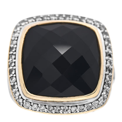 David Yurman Sterling Silver 18K Yellow Gold Diamond Black Onyx 14mm Albion Statement Ring 54 7 1 of 5
