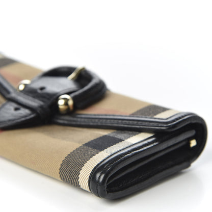 Burberry Calfskin Mega Check Continental Wallet Black 6 of 8