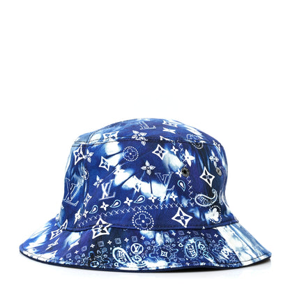 Louis Vuitton Monogram Bandana Bucket Hat 58 Blue 1 of 8