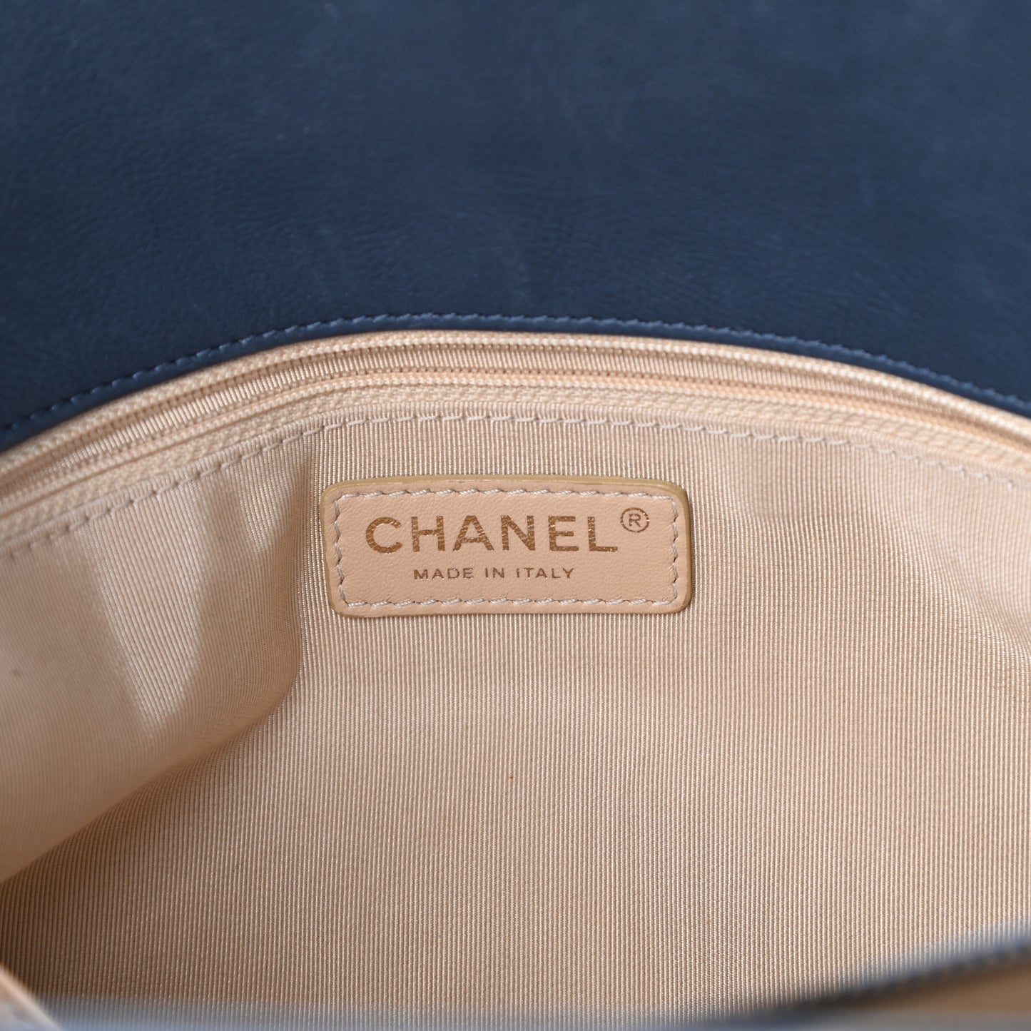 Calfskin Quilted Small CC Crown Tote Blue