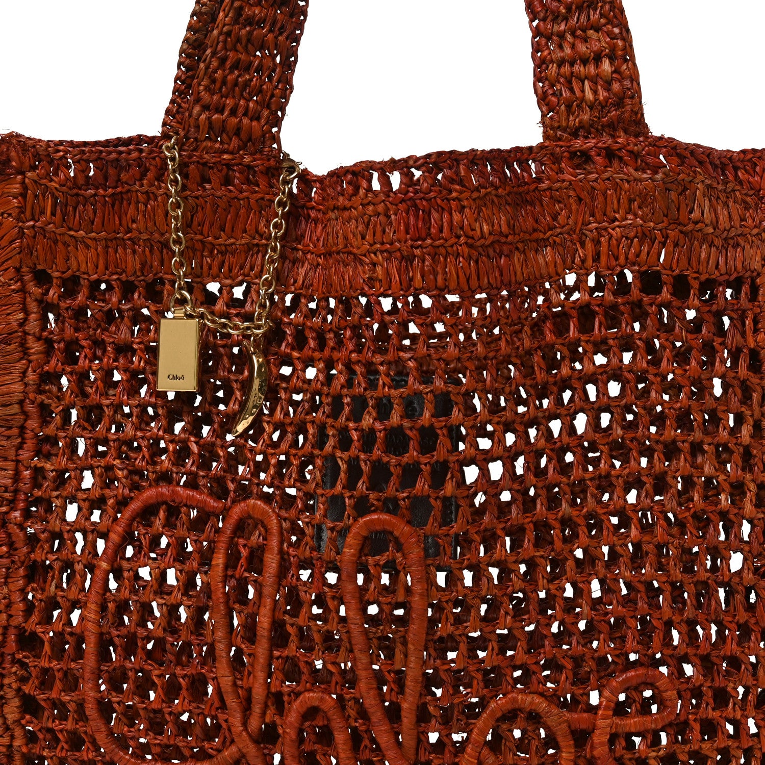 Chloe Raffia Summer Banana Tote Clay Brown 7 of 10