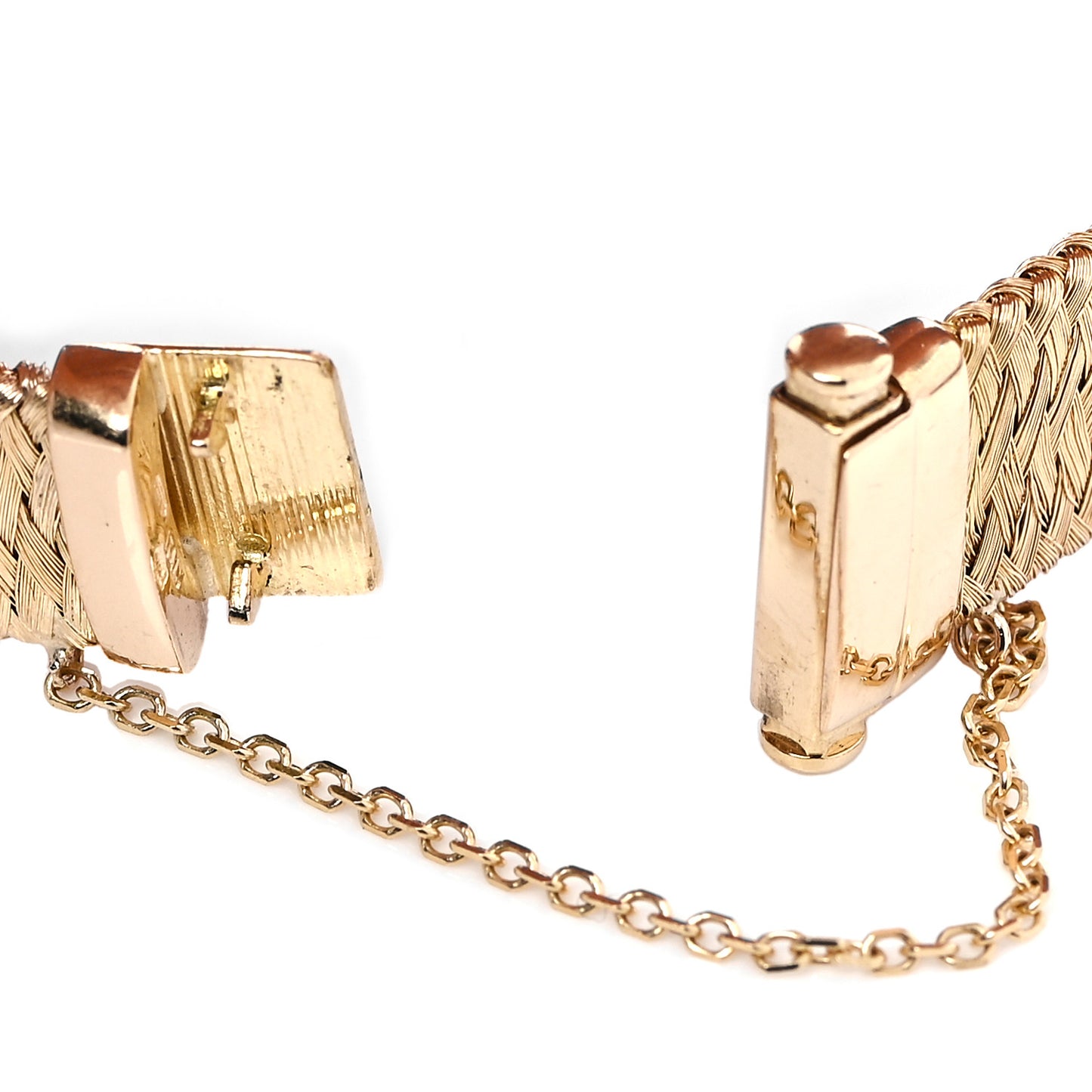 18K Yellow Gold Diamond Wide Silk Mesh Bracelet