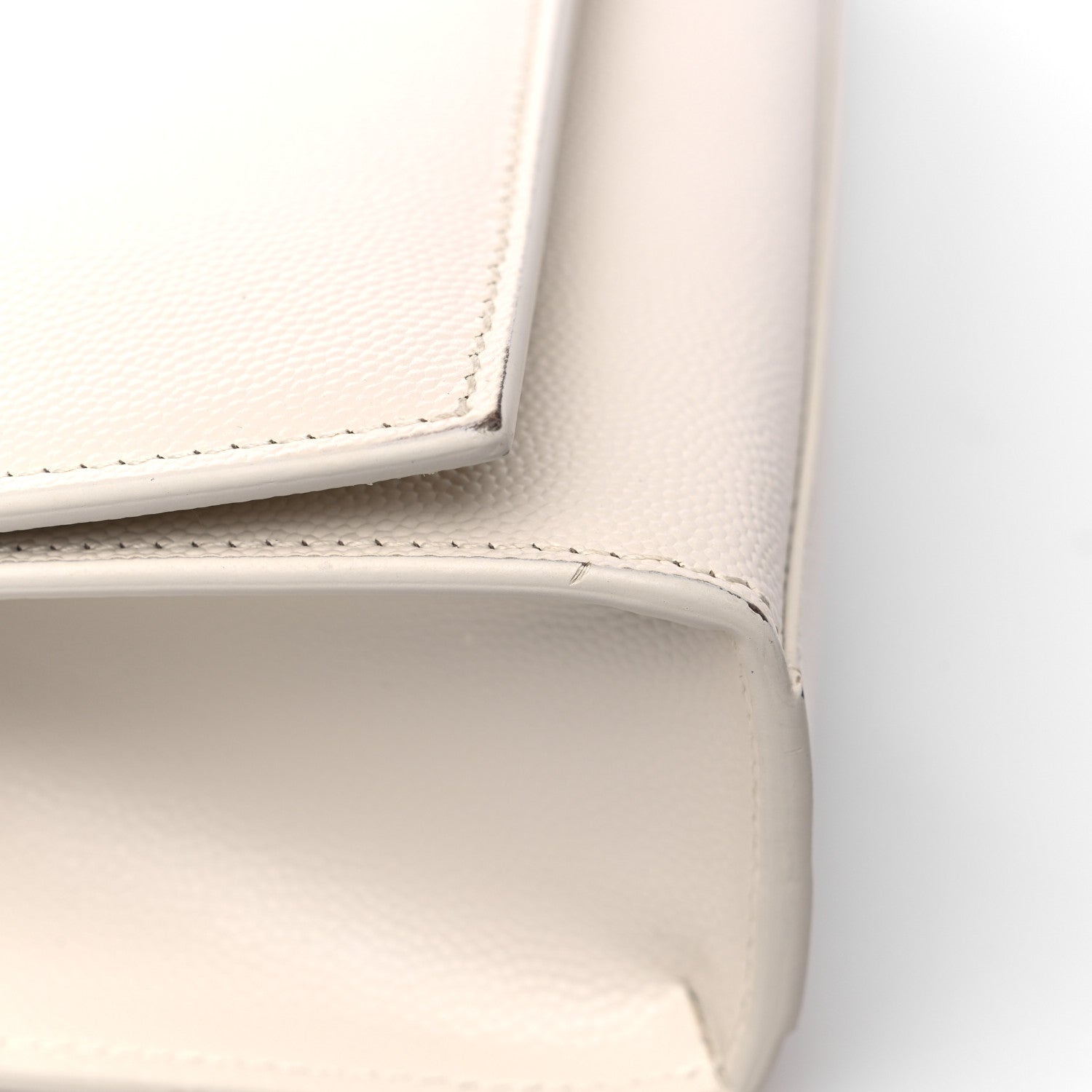 Saint Laurent Grain De Poudre Medium Classic Monogram Kate Satchel Blanc Vintage 13 of 13