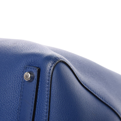 Christian Dior Supple Grained Calfskin Large Open Bar Tote Blue 12 of 16