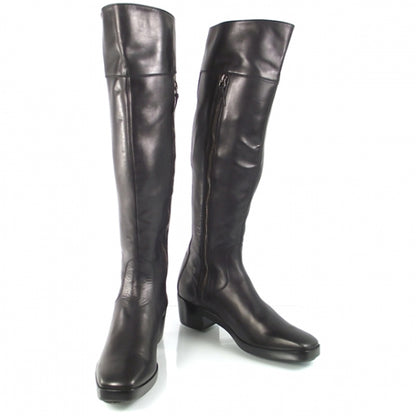 Balenciaga Leather Tall Extended Calf Boots 36 Black 1 of 5