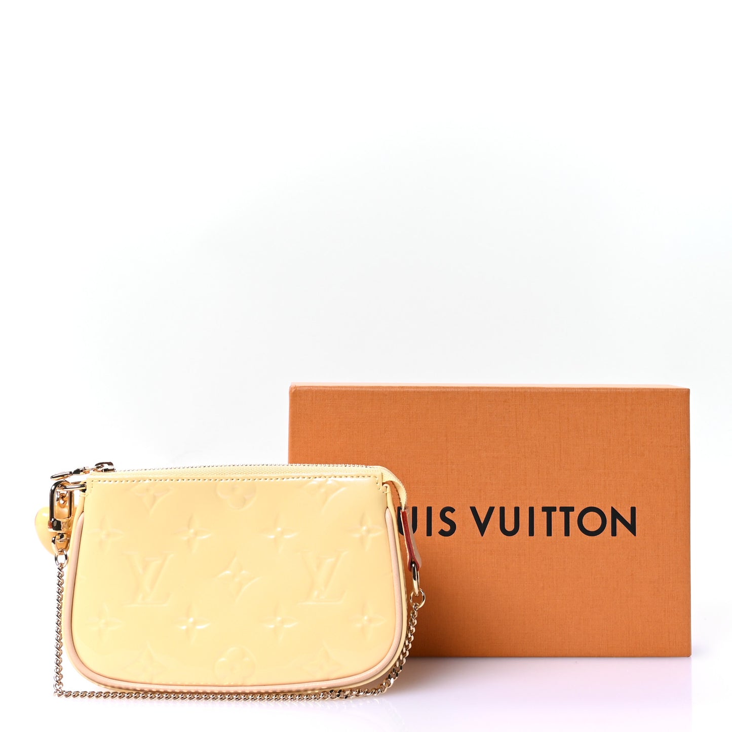 Metallic Vernis Valentine Mini Pochette Accessories Banana Fizz