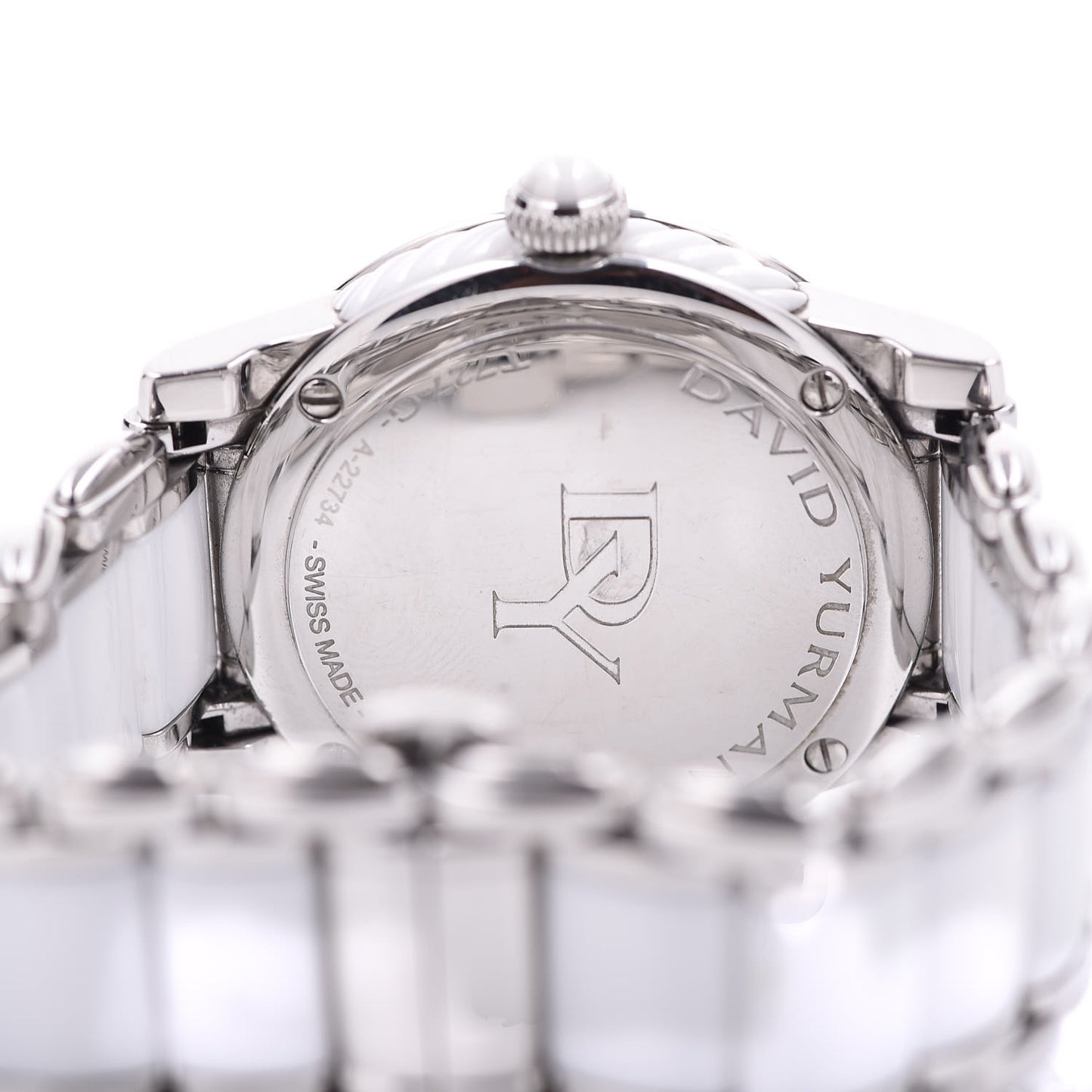 Stainless Steel Ceramic Diamond Bezel 34mm Classic Quartz Watch White