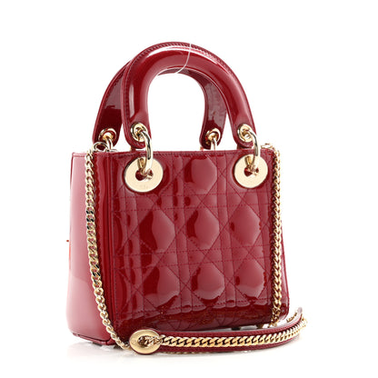 Christian Dior Patent Cannage Mini Lady Dior Red 2 of 10
