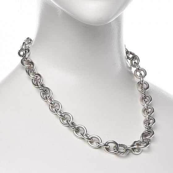 David Yurman Sterling Silver 12mm Oval Link Necklace 2 of 5