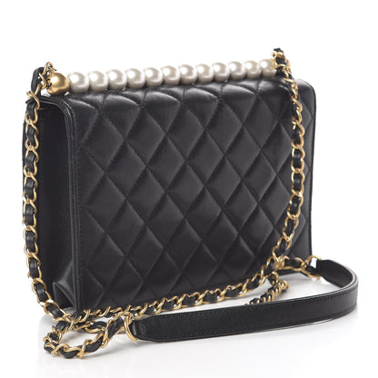 Chanel Lambskin Quilted Small Chic Pearls Flap Black 3 of 11