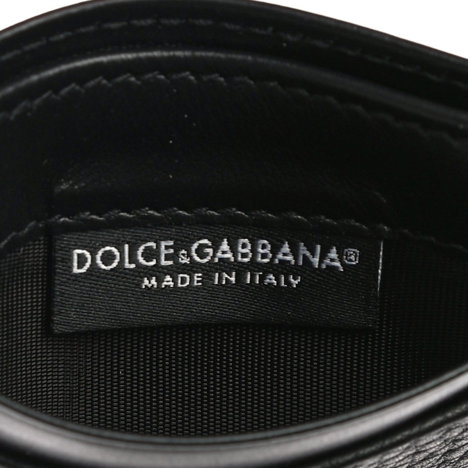 Dolce & Gabbana Grained Deerskin Crown Card Holder Black 6 of 11