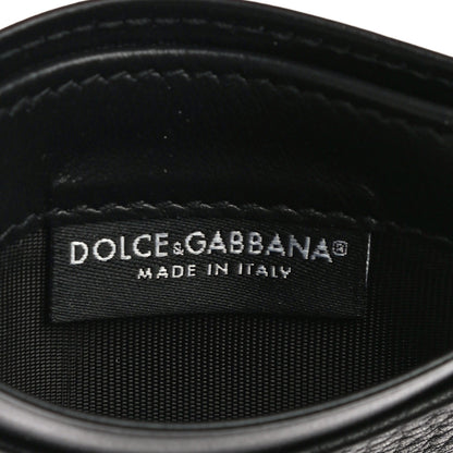 Dolce & Gabbana Grained Deerskin Crown Card Holder Black 6 of 11