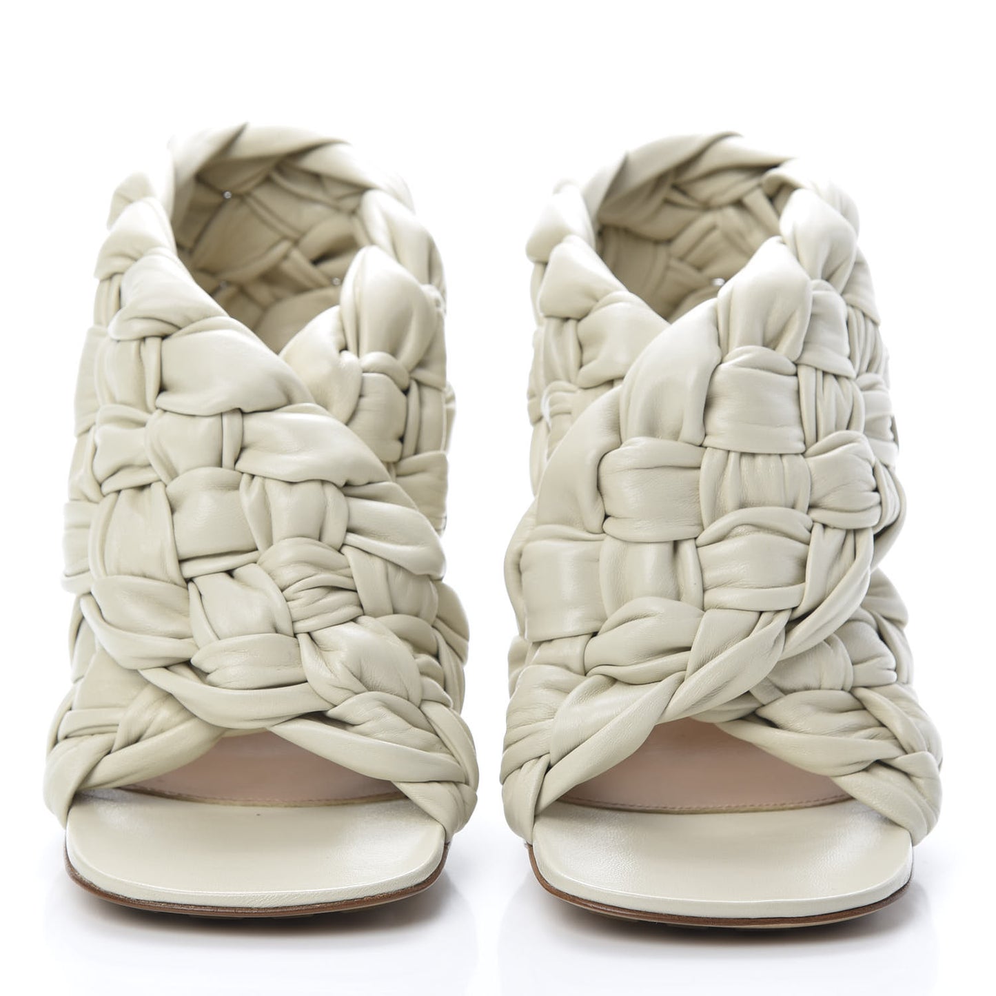 Shiny Nappa Intrecciato The Board Sandals 37.5 Wax