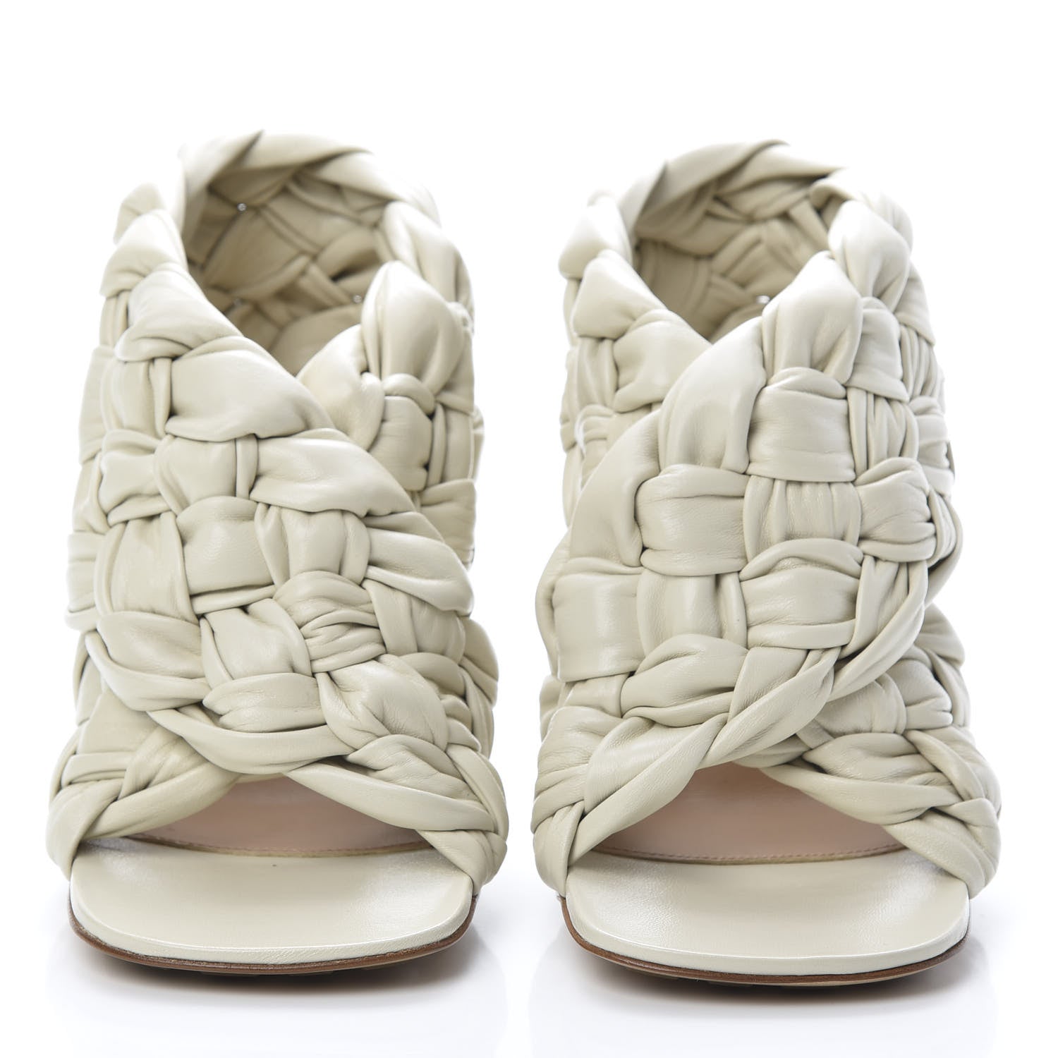 Bottega Veneta Shiny Nappa Intrecciato The Board Sandals 37.5 Wax 2 of 9