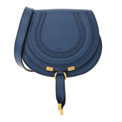 Chloe Grained Calfskin Small Marcie Saddle Bag Deep Denim 1 of 10