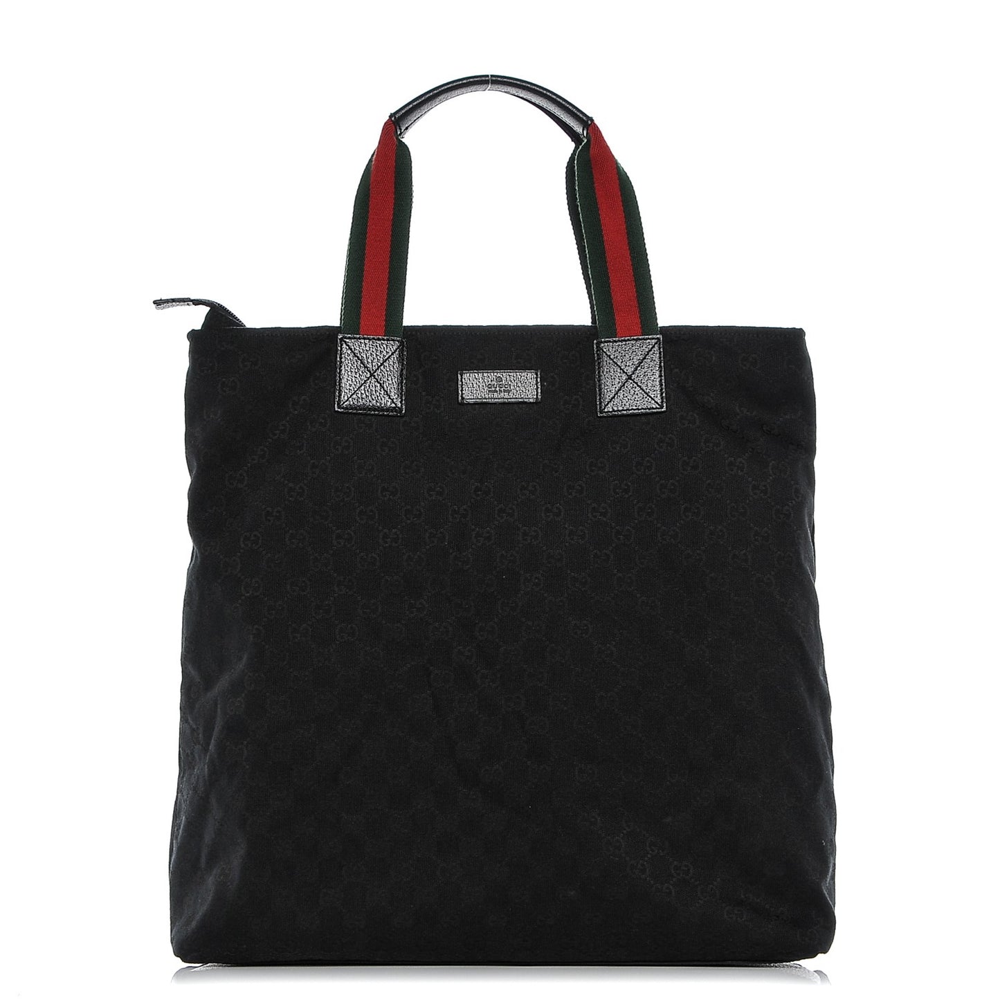 Nylon Monogram Large Web Handle Vertical Tote Black