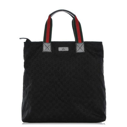 Gucci Nylon Monogram Large Web Handle Vertical Tote Black 1 of 7