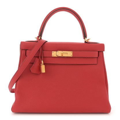 Hermes Togo Kelly Retourne 28 Rouge Casaque 1 of 13