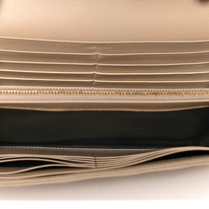 Saint Laurent Grain De Poudre Matelasse Chevron Monogram Chain Wallet Nude Powder 4 of 4