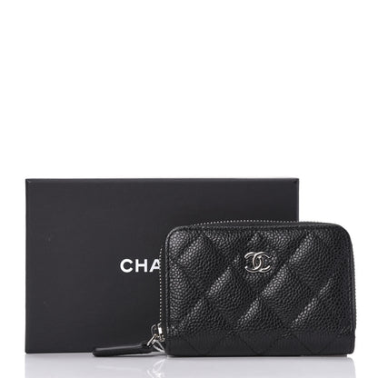 Chanel Caviar Quilted Zip Coin Purse Black 9 of 9