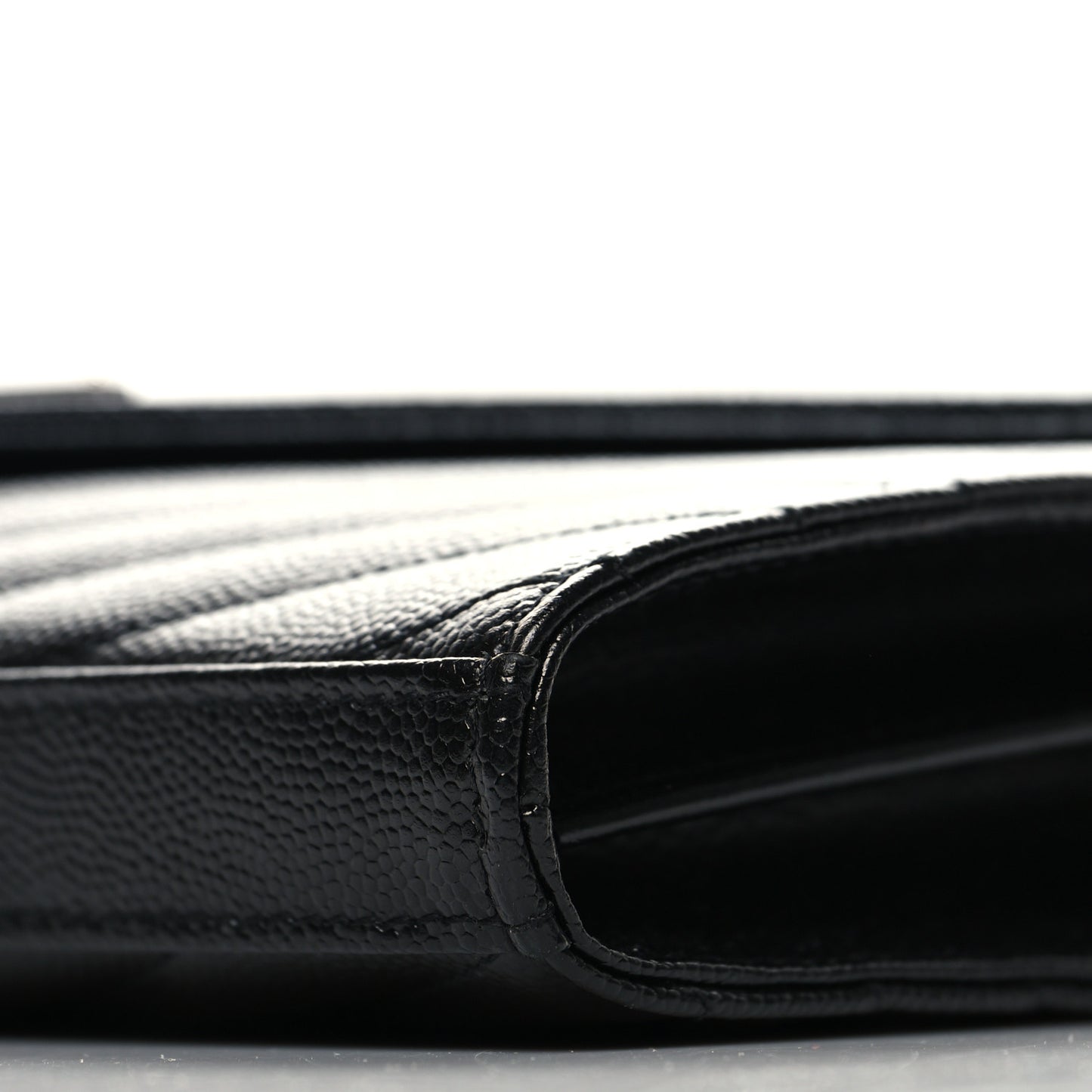 Grain De Poudre Matelasse Chevron Monogram Chain Wallet Black