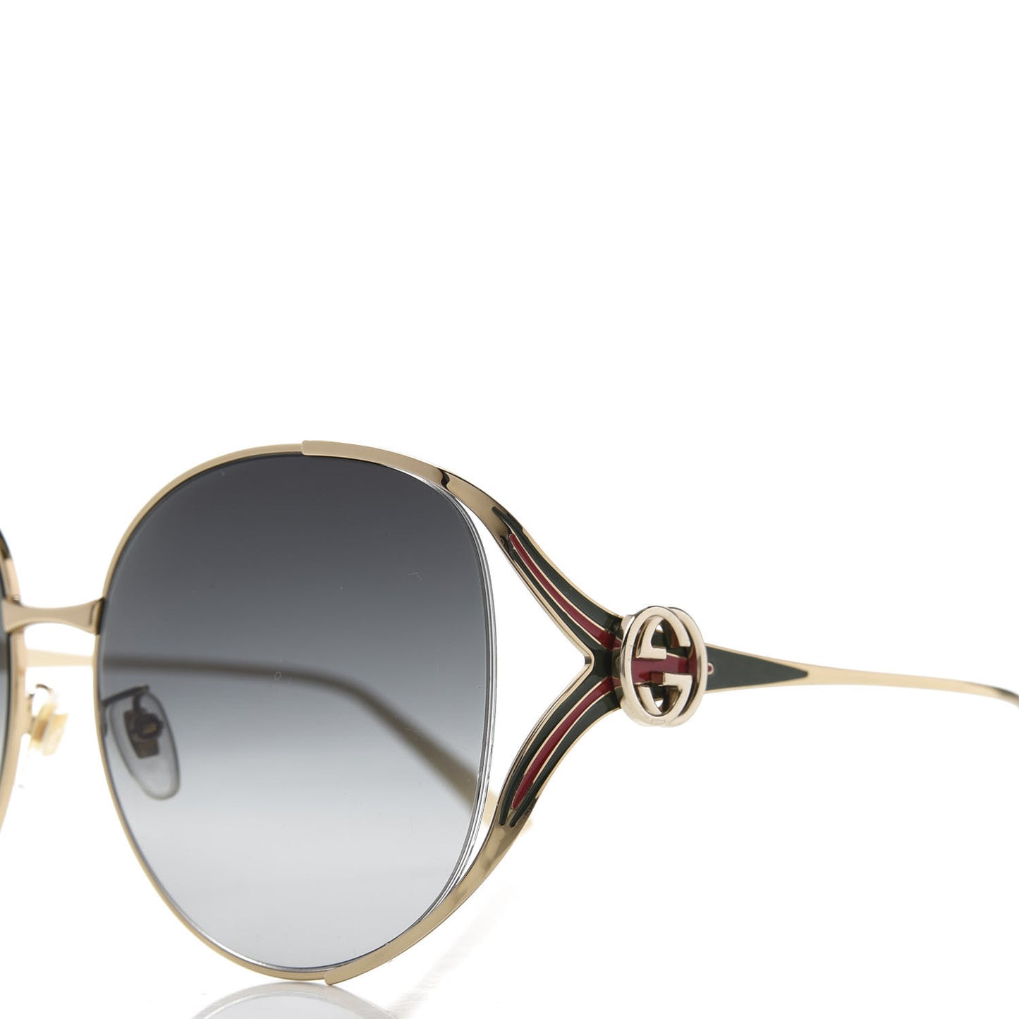 Metal Oversized Round Frame GG0225S Sunglasses Gold
