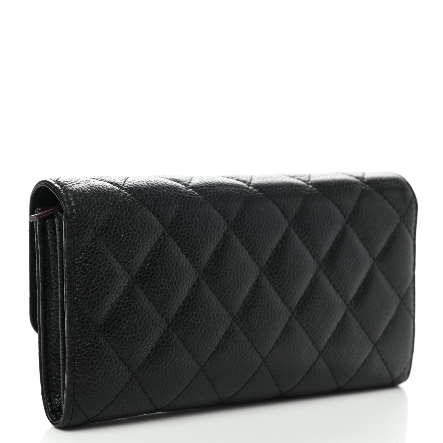Chanel Caviar Quilted Large Gusset Flap Wallet Black 3 of 9