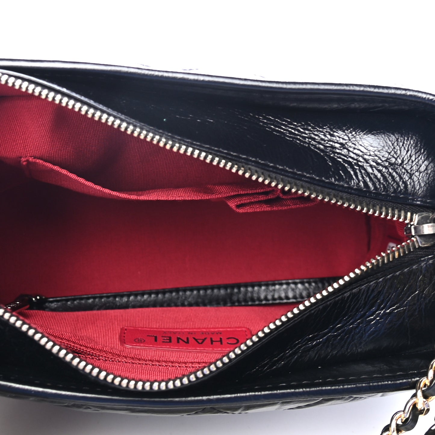 Aged Calfskin Quilted Small Gabrielle Hobo Black