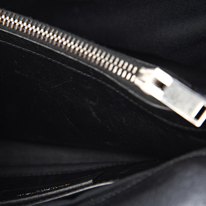 Saint Laurent Sheepskin Matelasse Chevron Monogram Medium College Bag Black 12 of 12