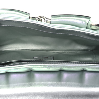Gucci Iridescent Nappa Vertical Matelasse Medium Maxi Horsebit Chain Shoulder Bag Iridescent Salvy Green 5 of 10
