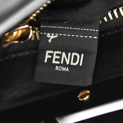 Fendi Vitello Seta Shiny Nappa Medium Peekaboo Iconic Satchel Black 10 of 12
