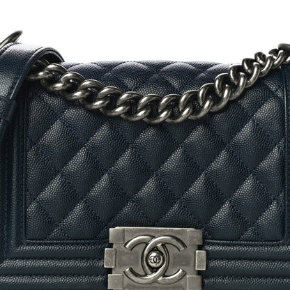 Chanel Caviar Quilted Small Boy Flap Navy 8 of 10