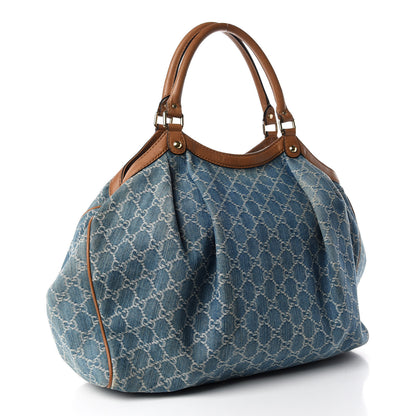 Gucci Denim Monogram Large Sukey Tote 3 of 21