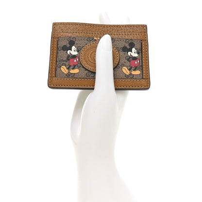 Gucci X DISNEY Mini Vintage GG Supreme Monogram Mickey Mouse Card Holder Beige Vintage Sun Oil 2 of 8