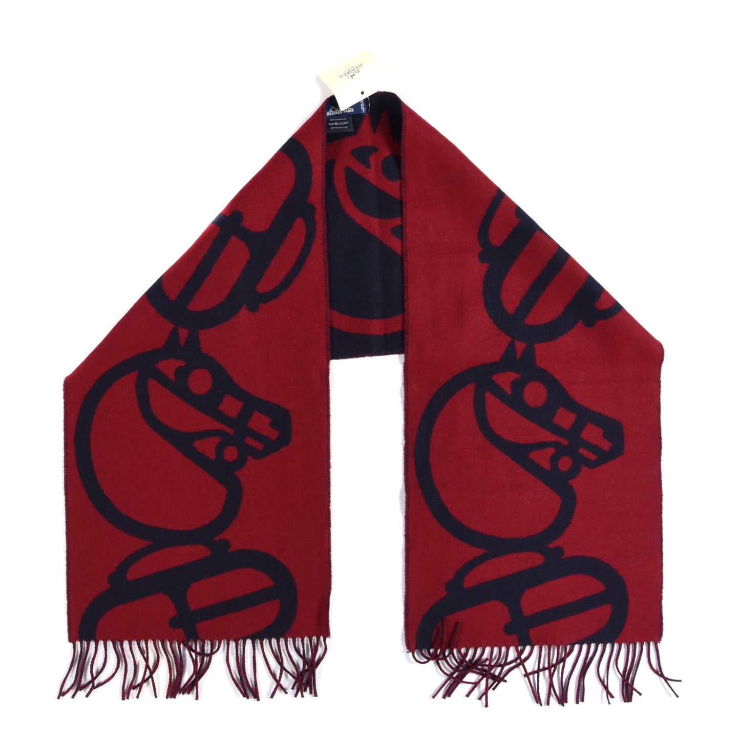 Cashmere Boucles et Camails Muffler Marine Bordeaux