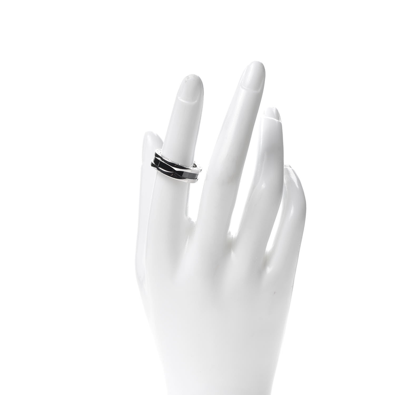 Bulgari Sterling Silver Ceramic Save The Children One-Band Ring 53 6.5 2 of 7