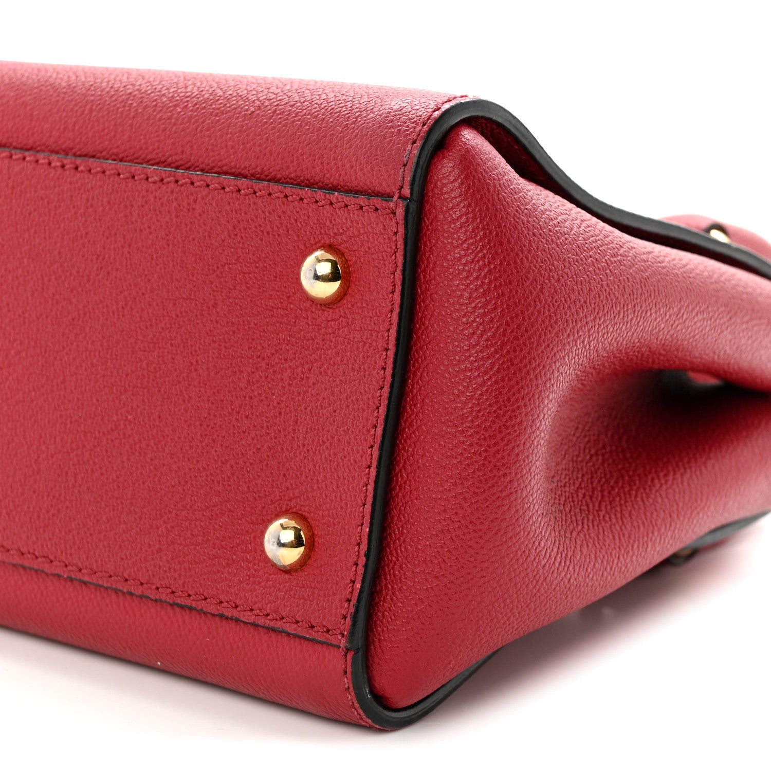 Burberry Soft Grain Calfskin Small Buckle Tote Parade Red 11 of 12