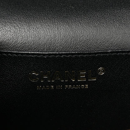 Chanel Lambskin Flat Quilted Knock On Wood Large Vanity Case Black 6 of 11