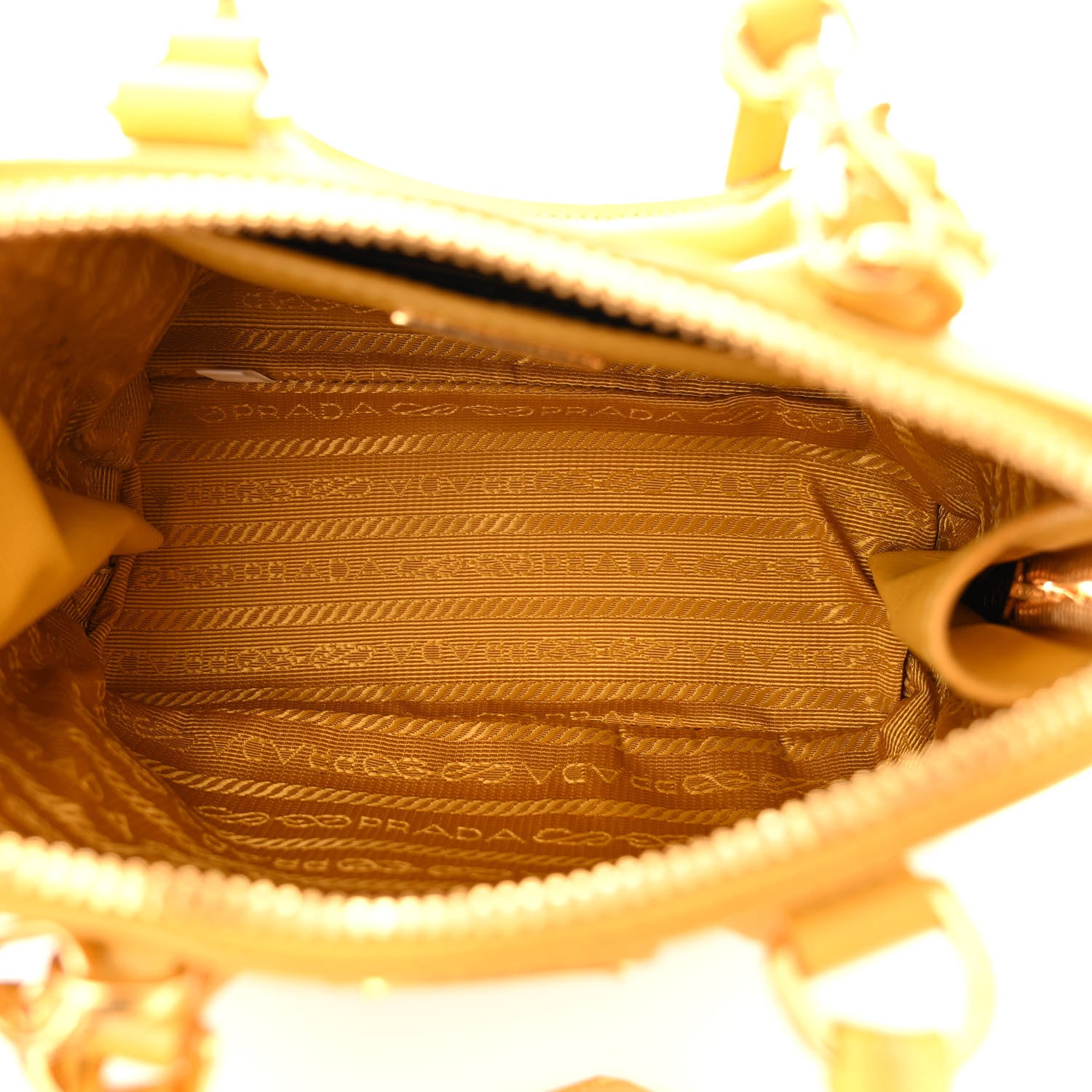Prada Saffiano Lux Mini Promenade Tote Yellow 5 of 12